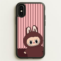 Stripey Cute Brown Monster  - Plushy Phone Case for iPhone X / XS