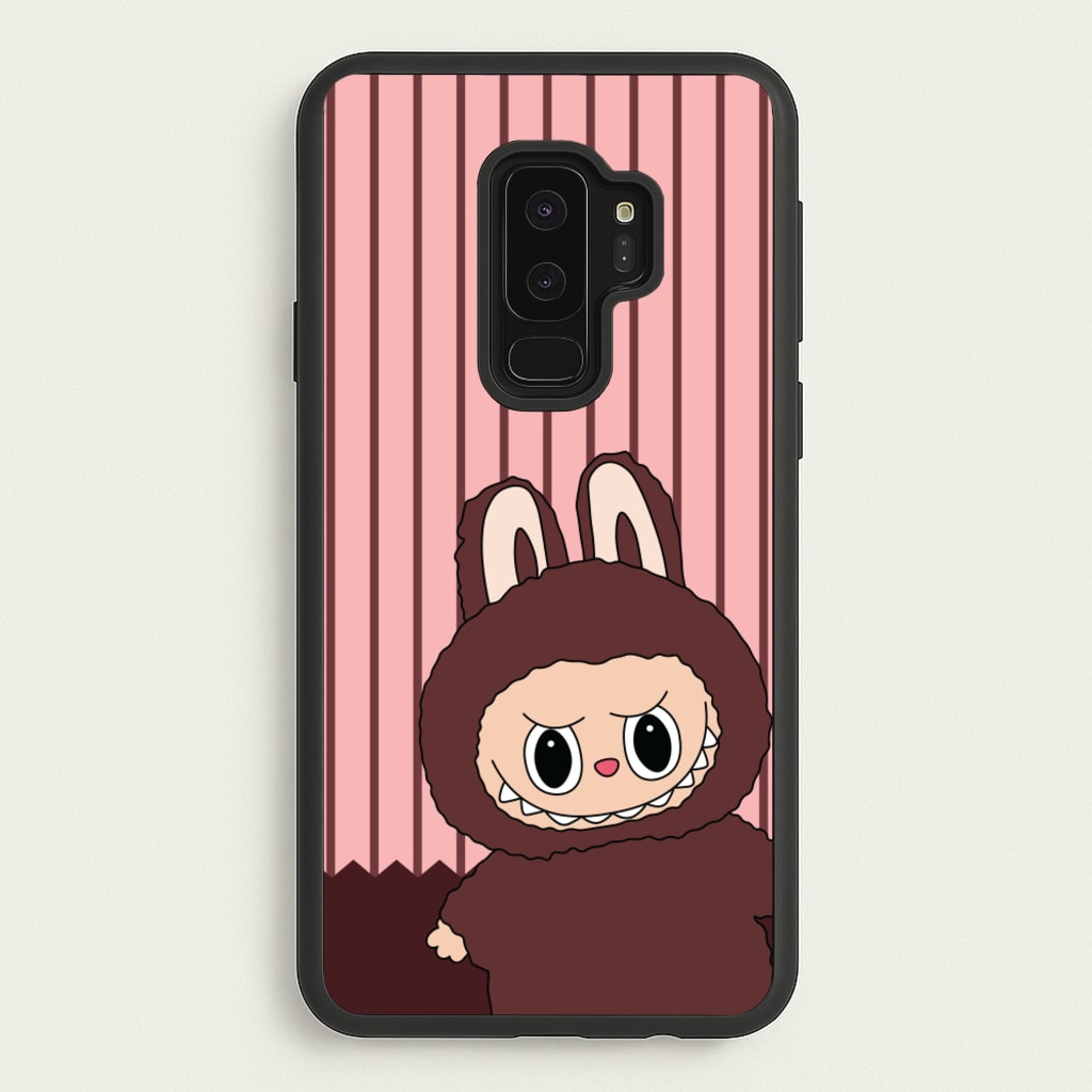 Stripey Cute Brown Monster  - Plushy Phone Case for Galaxy S9 Plus