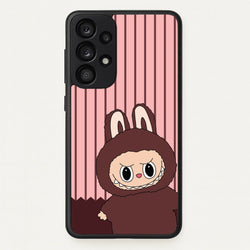Stripey Cute Brown Monster  - Plushy Phone Case for Galaxy A53