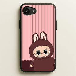 Stripey Cute Brown Monster  - Plushy Phone Case for iPhone 16e