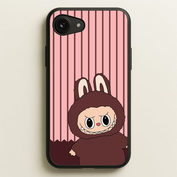 Stripey Cute Brown Monster  - Plushy Phone Case for iPhone 16e
