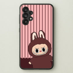 Stripey Cute Brown Monster  - Plushy Phone Case for Galaxy A13