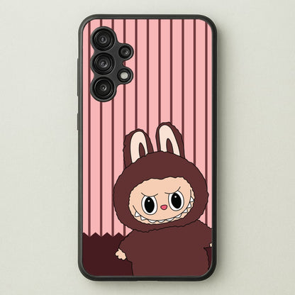 Stripey Cute Brown Monster  - Plushy Phone Case for Galaxy A13