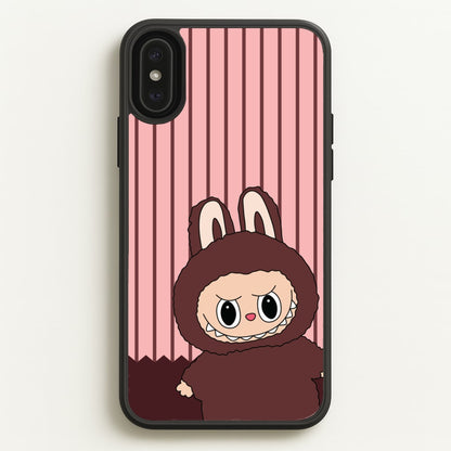 Stripey Cute Brown Monster  - Plushy Phone Case for iPhone XS Max