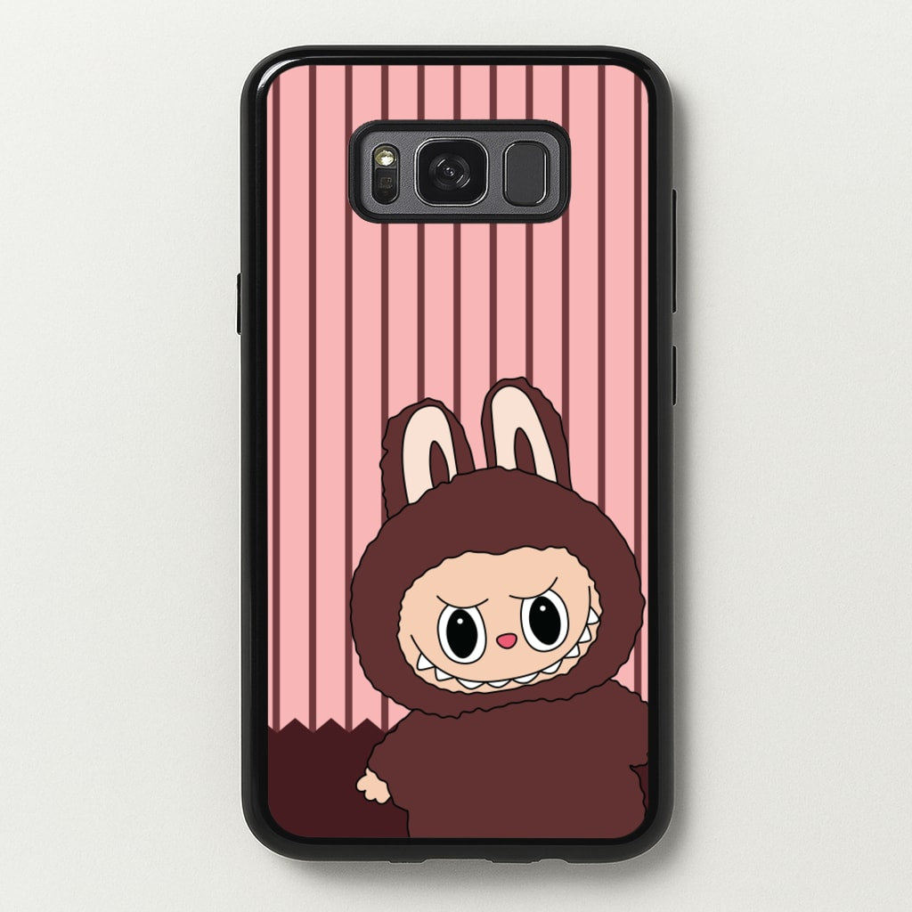 Stripey Cute Brown Monster  - Plushy Phone Case for Galaxy S8