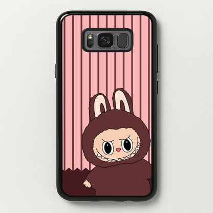 Stripey Cute Brown Monster  - Plushy Phone Case for Galaxy S8
