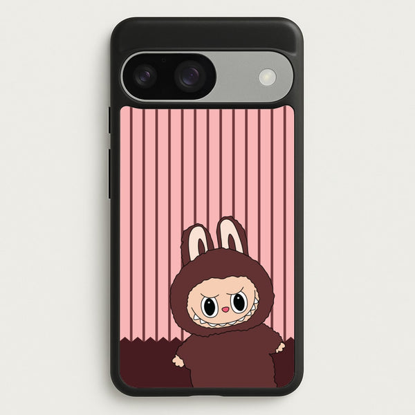 Stripey Cute Brown Monster  - Plushy Phone Case for Google Pixel 9 / 9 Pro