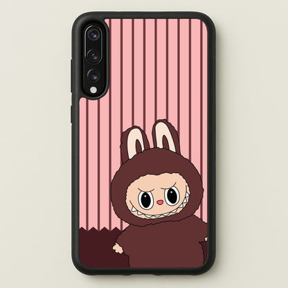 Stripey Cute Brown Monster  - Plushy Phone Case for Huawei P20 Pro