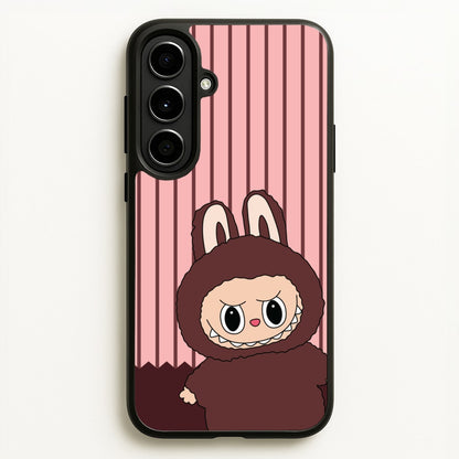Stripey Cute Brown Monster  - Plushy Phone Case for Galaxy A56