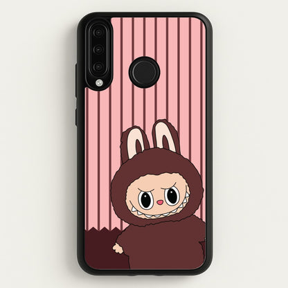 Stripey Cute Brown Monster  - Plushy Phone Case for Huawei P30 Lite