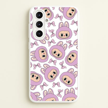 Cute Purple Monster And Bows Pattern  - Plushy Phone Case for Galaxy A16