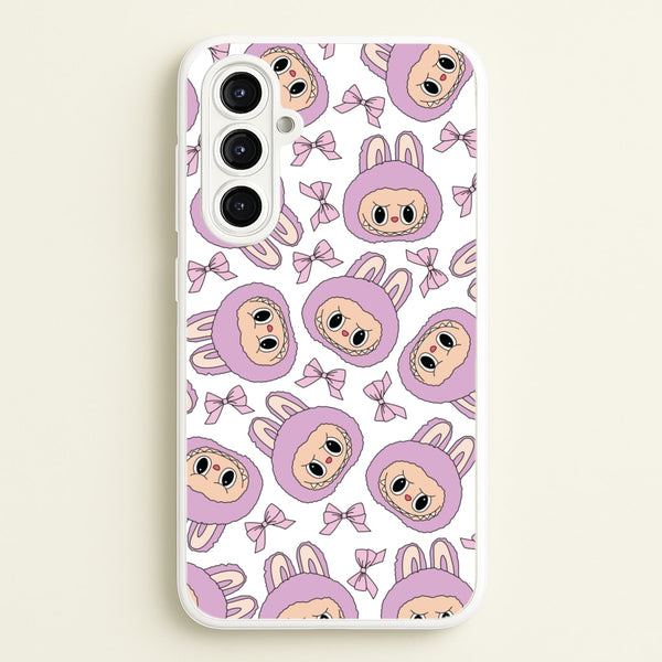 Cute Purple Monster And Bows Pattern  - Plushy Phone Case for Galaxy A16