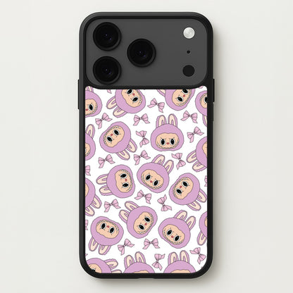 Cute Purple Monster And Bows Pattern Phone Case for iPhone 17 Pro