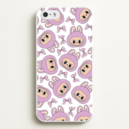 Cute Purple Monster And Bows Pattern  - Plushy Phone Case for iPhone 5 / 5s / SE 2016