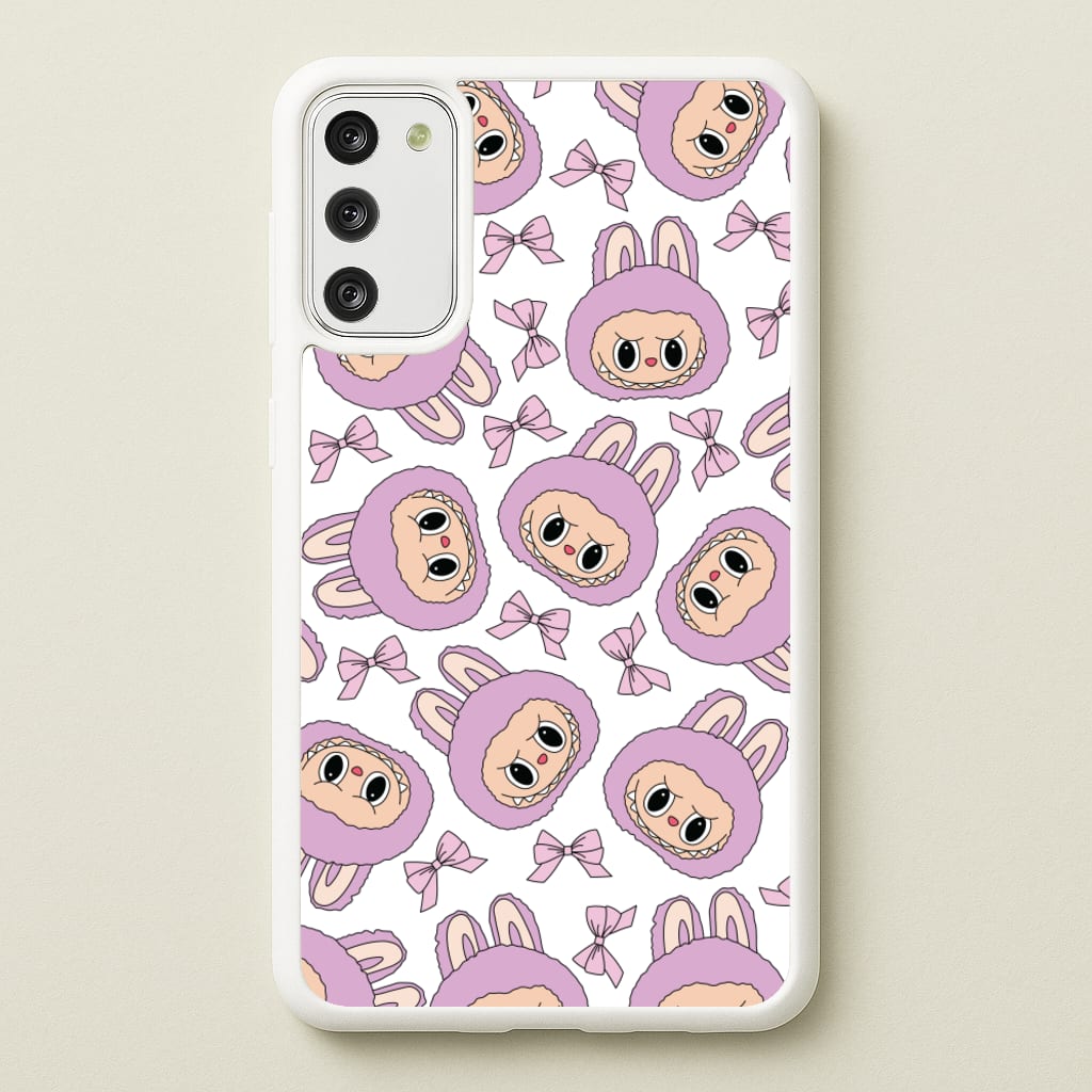 Cute Purple Monster And Bows Pattern  - Plushy Phone Case for Galaxy A41