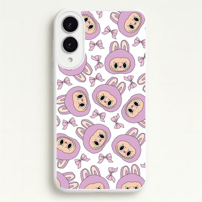 Cute Purple Monster And Bows Pattern  - Plushy Phone Case for Galaxy S25 Edge