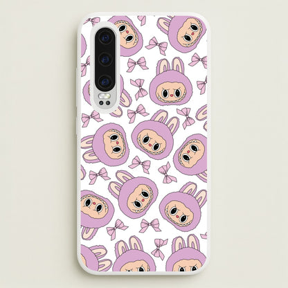 Cute Purple Monster And Bows Pattern  - Plushy Phone Case for Huawei P30