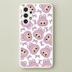 Cute Purple Monster And Bows Pattern  - Plushy Phone Case for Galaxy A13