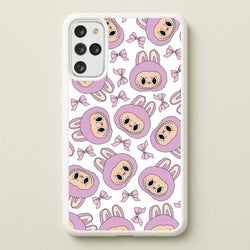 Cute Purple Monster And Bows Pattern  - Plushy Phone Case for Galaxy S20 Plus