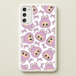 Cute Purple Monster And Bows Pattern  - Plushy Phone Case for Galaxy S20FE