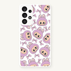 Cute Purple Monster And Bows Pattern  - Plushy Phone Case for Galaxy A33