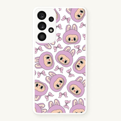 Cute Purple Monster And Bows Pattern  - Plushy Phone Case for Galaxy A33