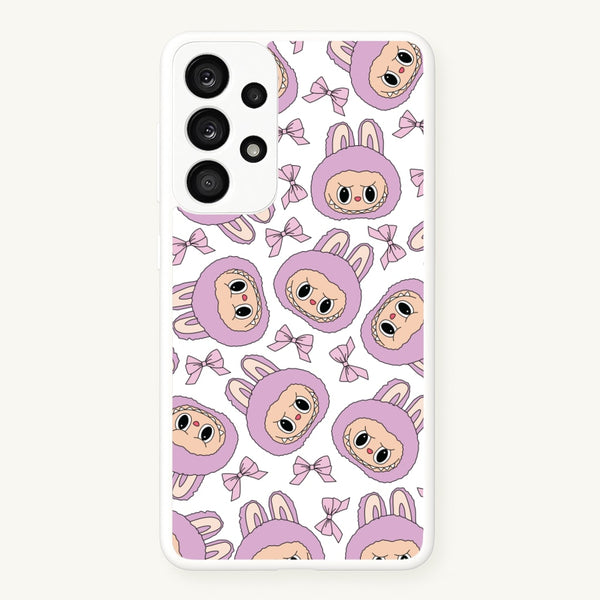 Cute Purple Monster And Bows Pattern  - Plushy Phone Case for Galaxy A33