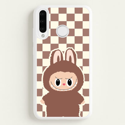 Checkered Cute Brown Monster   - Plushy Phone Case for Huawei P30 Pro