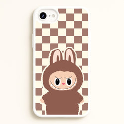 Checkered Cute Brown Monster   - Plushy Phone Case for iPhone 6 / 7 / 8 / SE