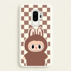 Checkered Cute Brown Monster   - Plushy Phone Case for Galaxy S9 Plus