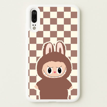Checkered Cute Brown Monster   - Plushy Phone Case for Huawei P20