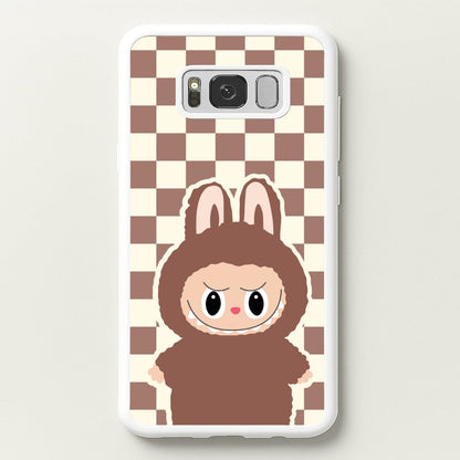Checkered Cute Brown Monster   - Plushy Phone Case for Galaxy S8 Plus
