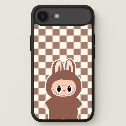 Checkered Cute Brown Monster Phone Case for iPhone 17 Air