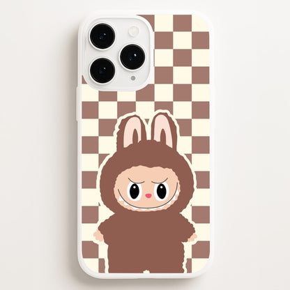 Checkered Cute Brown Monster   - Plushy Phone Case for iPhone 12 Pro Max