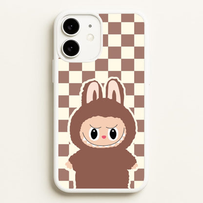 Checkered Cute Brown Monster   - Plushy Phone Case for iPhone 11