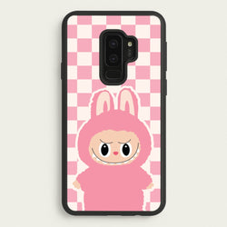 Checkered Cute Pink Monster   - Plushy Phone Case for Galaxy S9 Plus