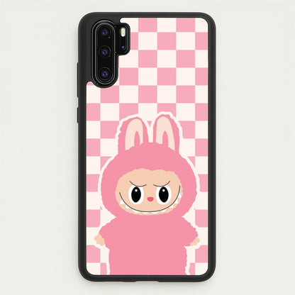 Checkered Cute Pink Monster   - Plushy Phone Case for Huawei P30 Pro