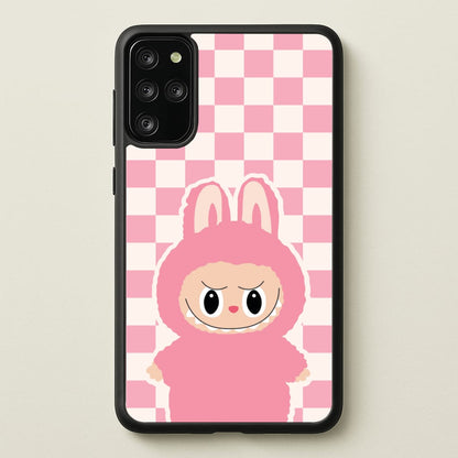 Checkered Cute Pink Monster   - Plushy Phone Case for Galaxy S20 Plus