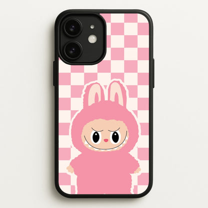 Checkered Cute Pink Monster   - Plushy Phone Case for iPhone 11