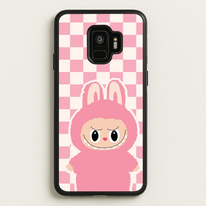 Checkered Cute Pink Monster   - Plushy Phone Case for Galaxy S9