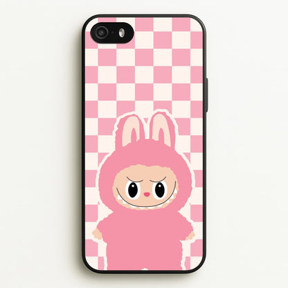 Checkered Cute Pink Monster   - Plushy Phone Case for iPhone 5 / 5s / SE 2016