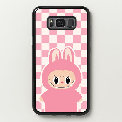 Checkered Cute Pink Monster   - Plushy Phone Case for Galaxy S8