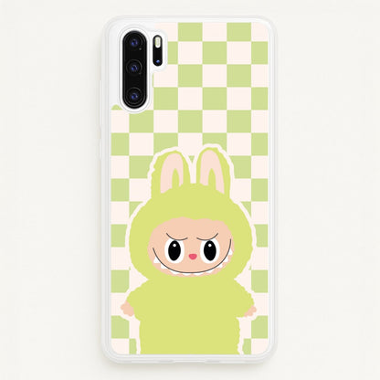 Checkered Cute Green Monster   - Plushy Phone Case for Huawei P30 Pro