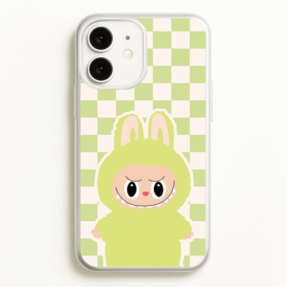 Checkered Cute Green Monster   - Plushy Phone Case for iPhone 11