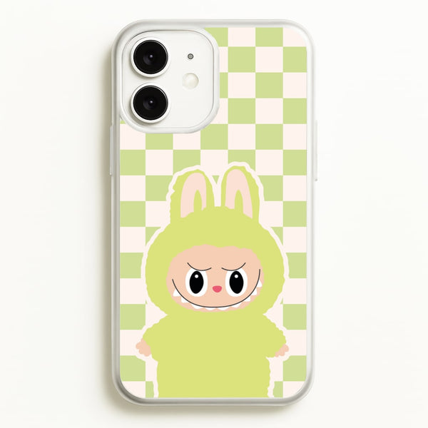 Checkered Cute Green Monster   - Plushy Phone Case for iPhone 11