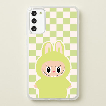 Checkered Cute Green Monster   - Plushy Phone Case for Galaxy S20FE