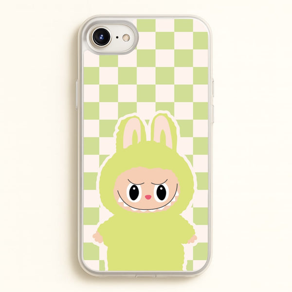 Checkered Cute Green Monster   - Plushy Phone Case for iPhone 6 / 7 / 8 / SE