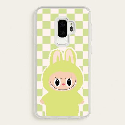 Checkered Cute Green Monster   - Plushy Phone Case for Galaxy S9 Plus