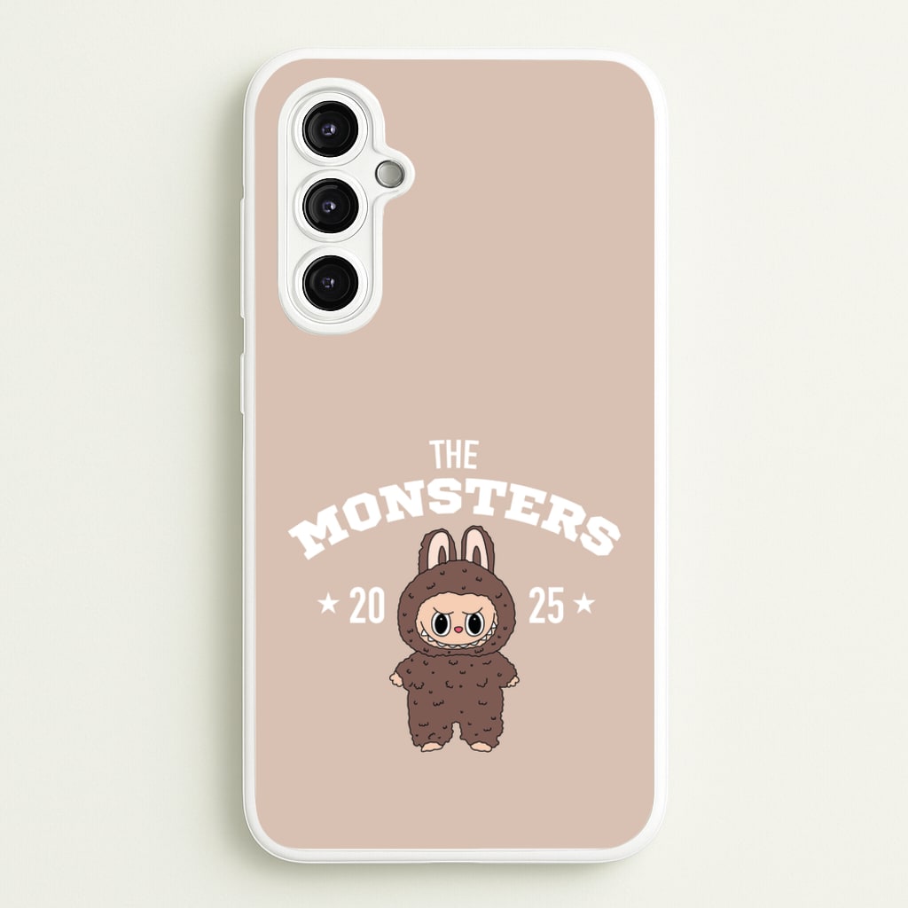 Cute Monster 2025 Biege  - Plushy Phone Case for Galaxy A14