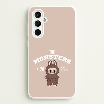 Cute Monster 2025 Biege  - Plushy Phone Case for Galaxy A14